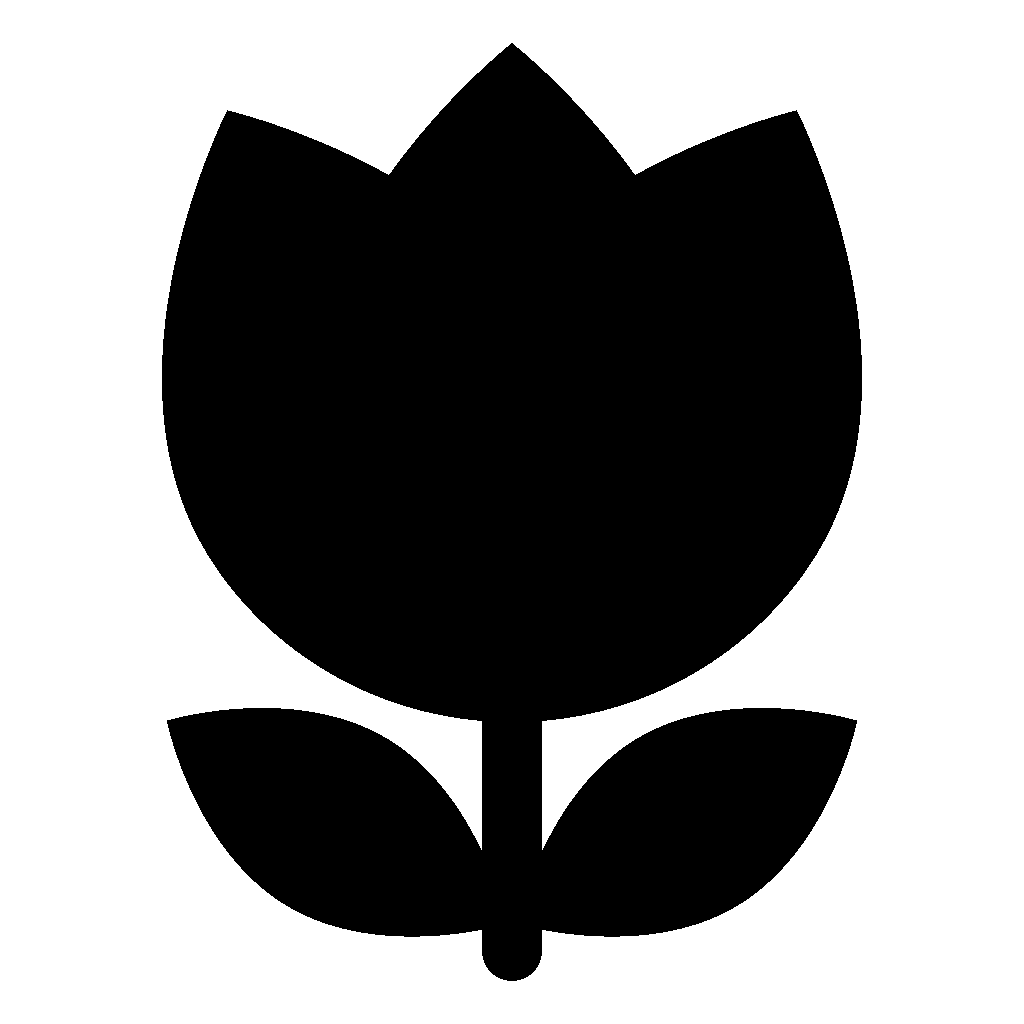 チューリップのモノトーンイラスト