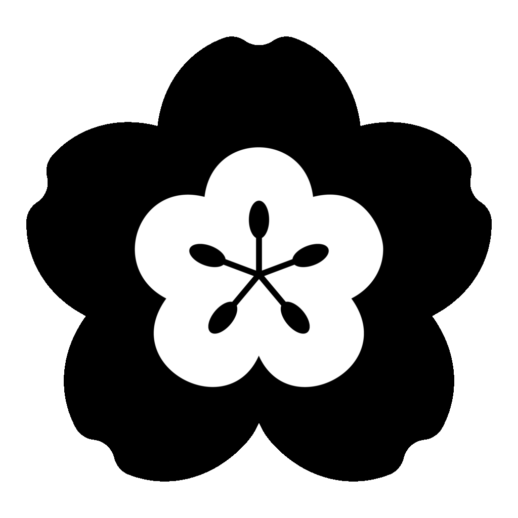 ネモフィラのモノトーンイラスト