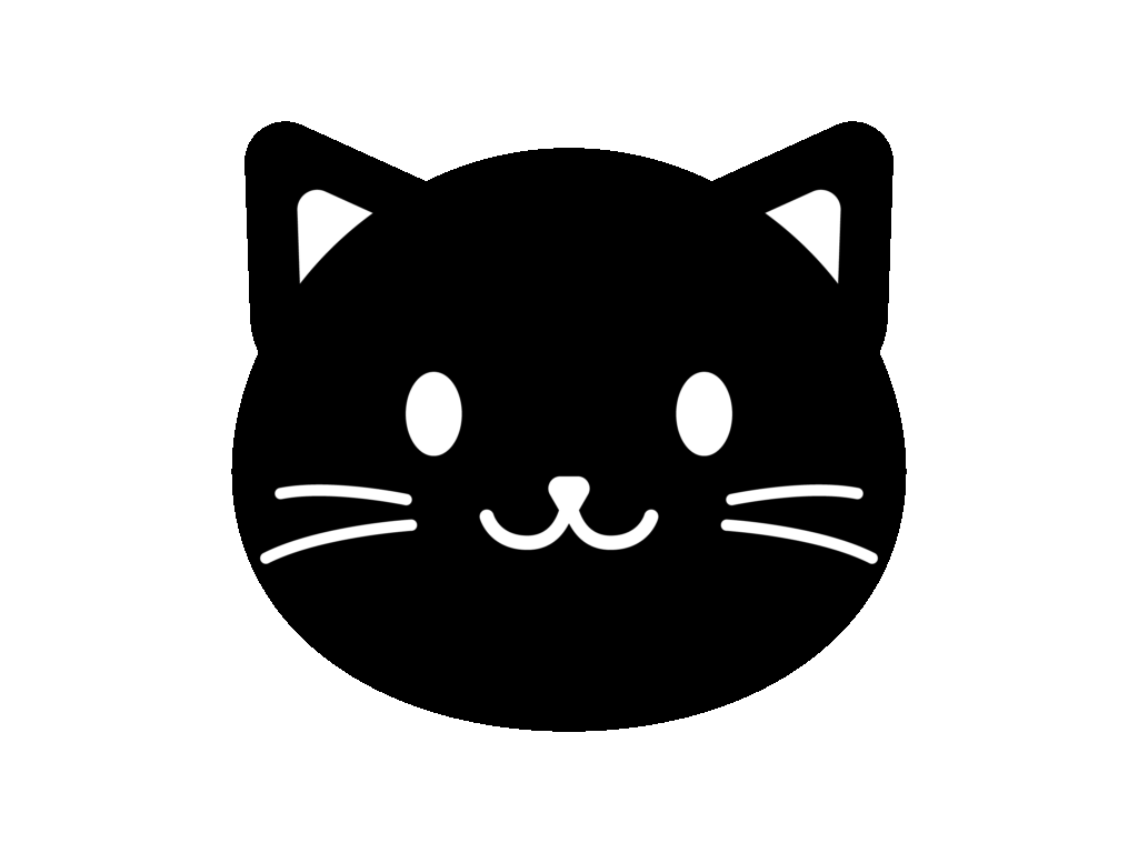 ネコのモノトーンイラスト