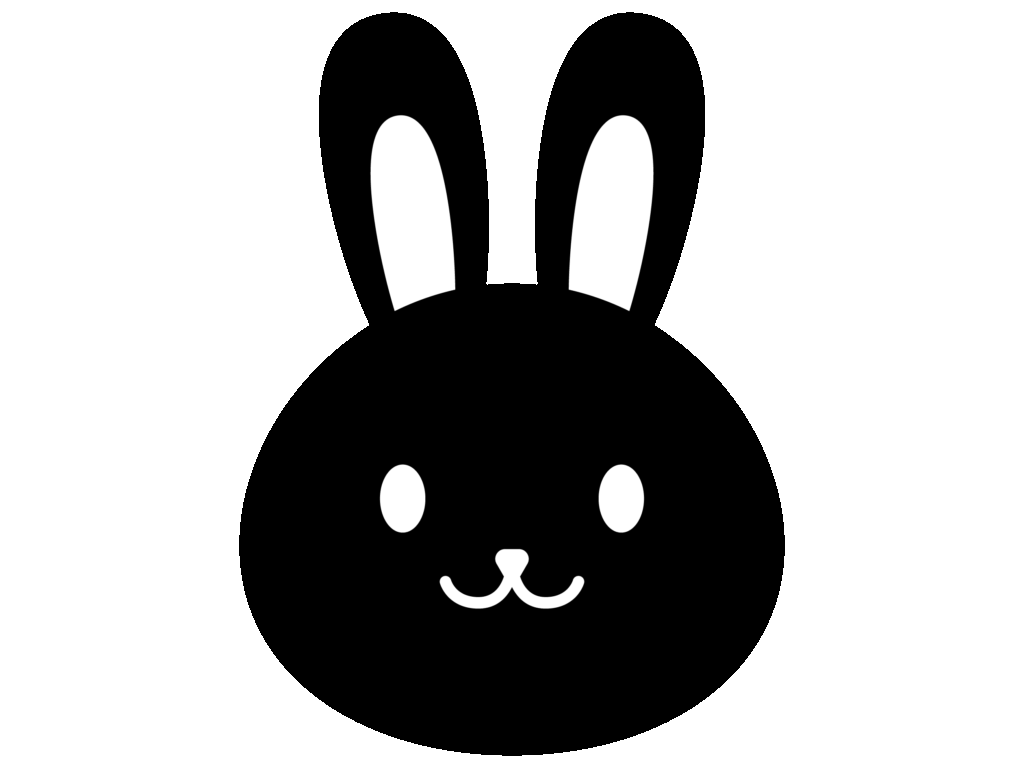 ウサギのモノトーンイラスト