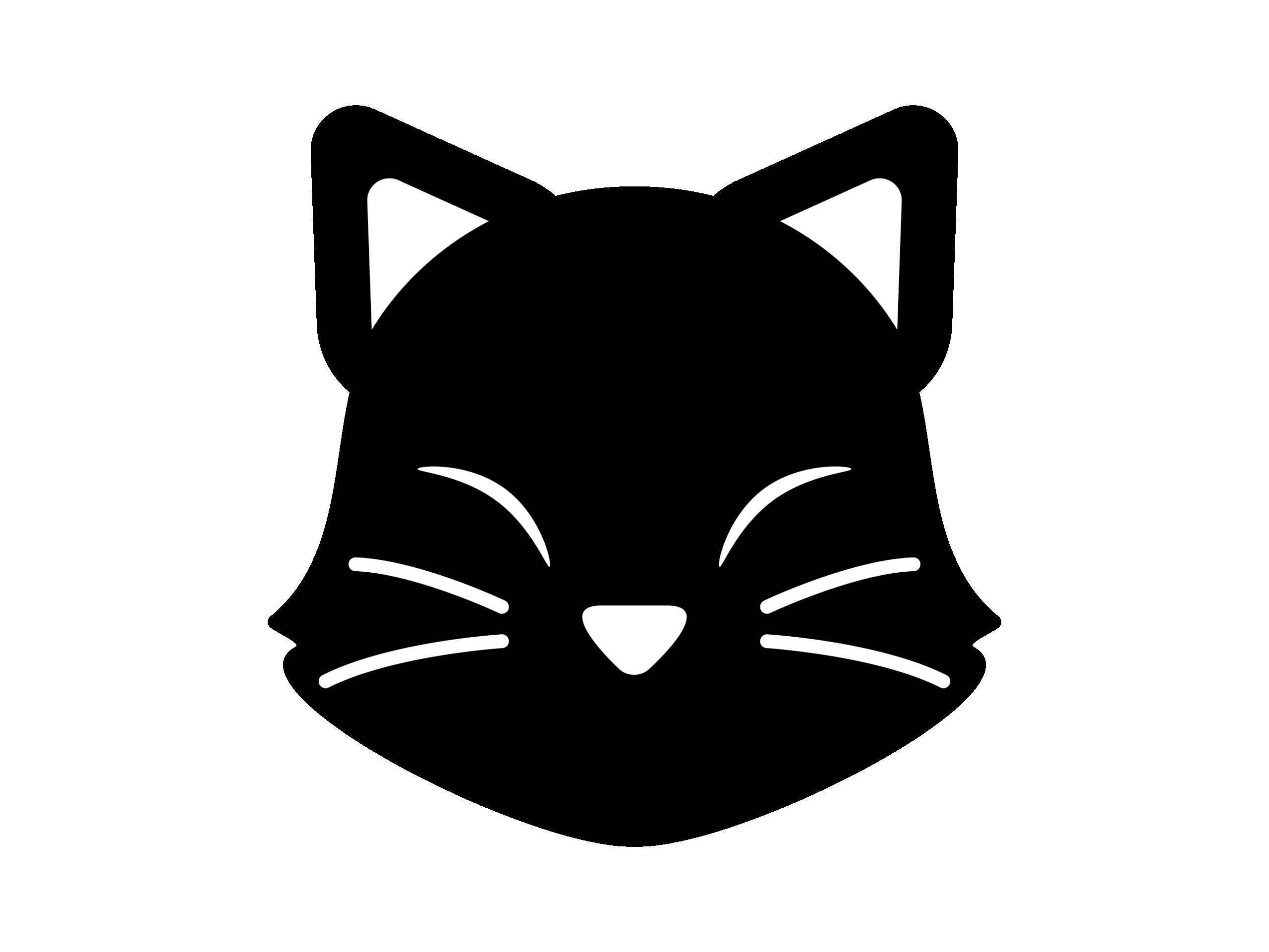 キツネのモノトーンイラスト