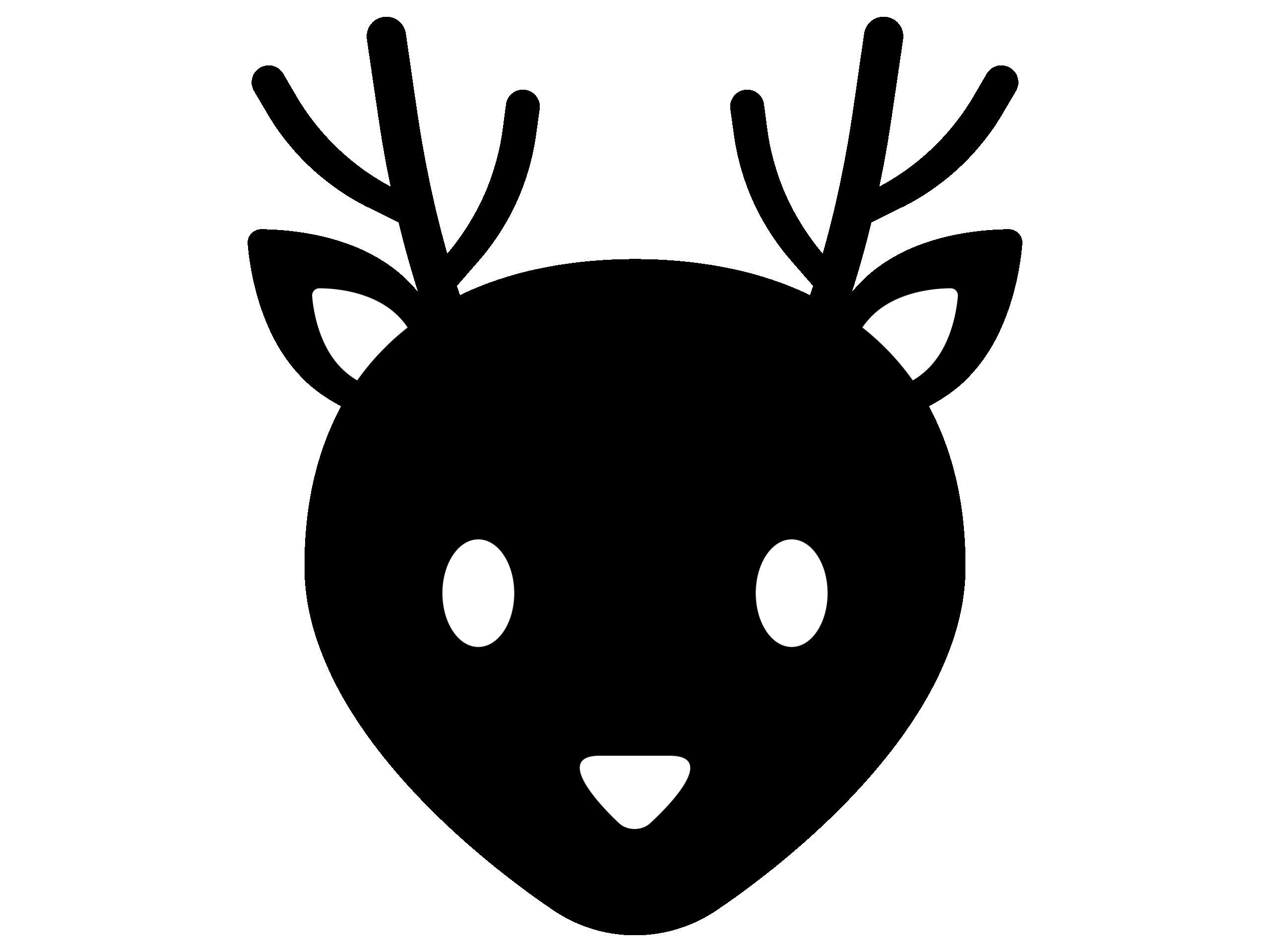 シカのモノトーンイラスト