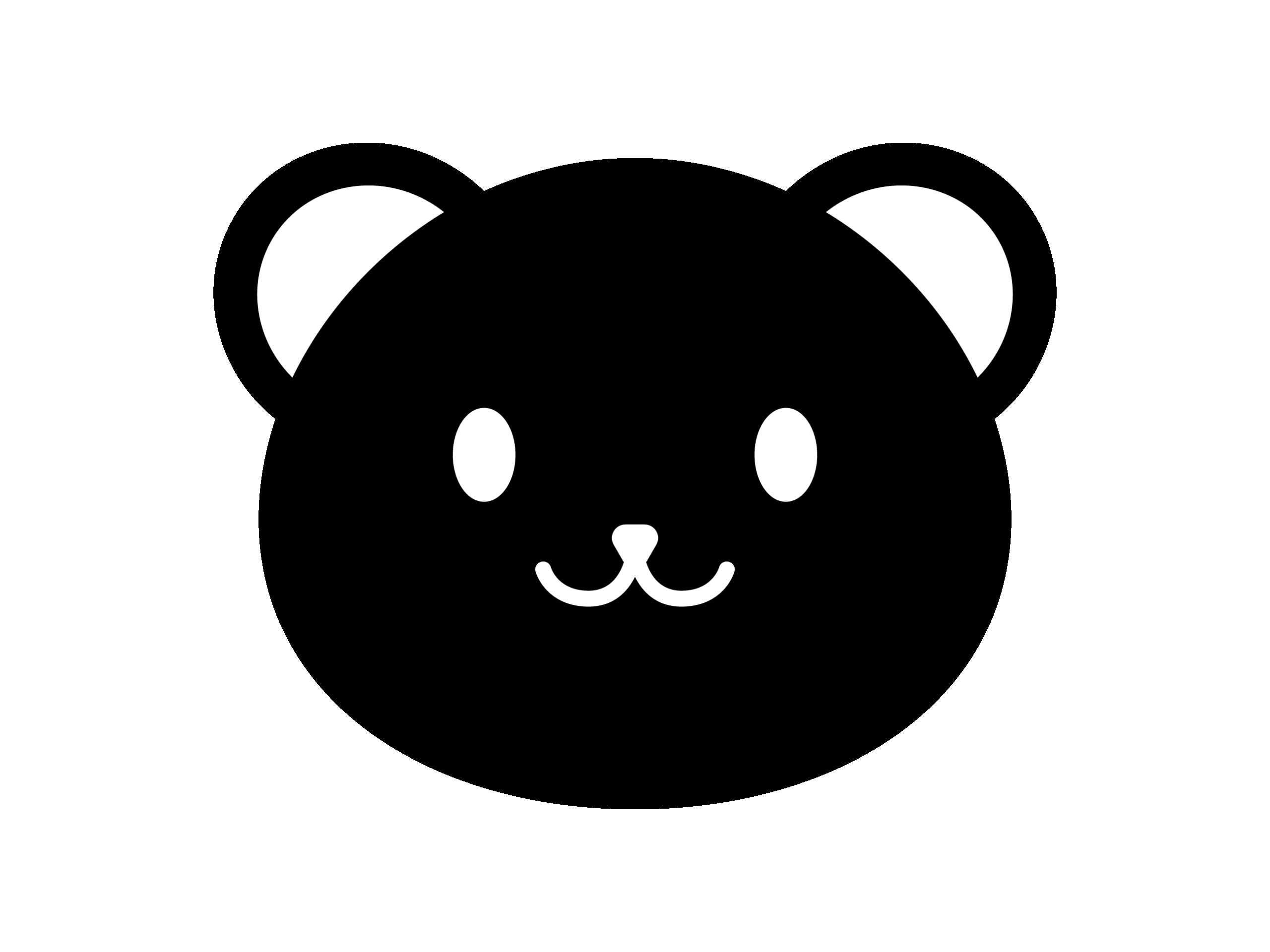 クマのモノトーンイラスト