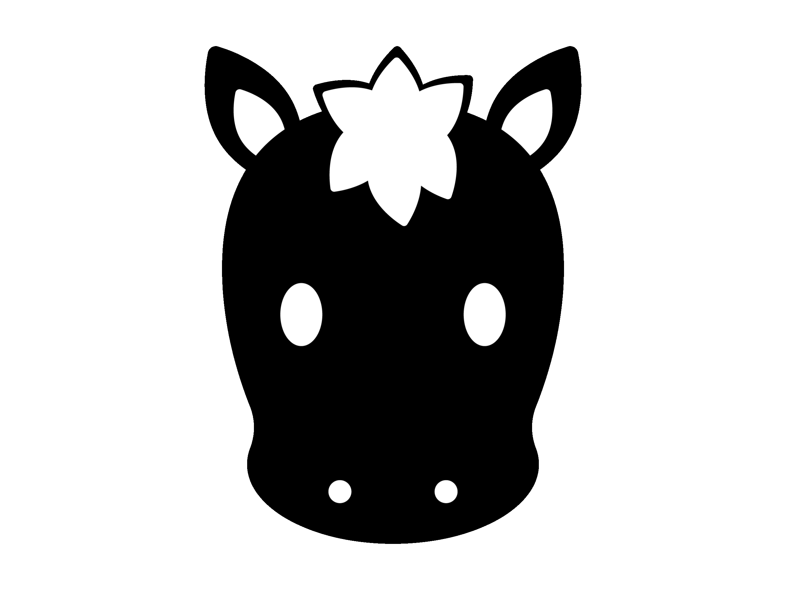 ウマのモノトーンイラスト
