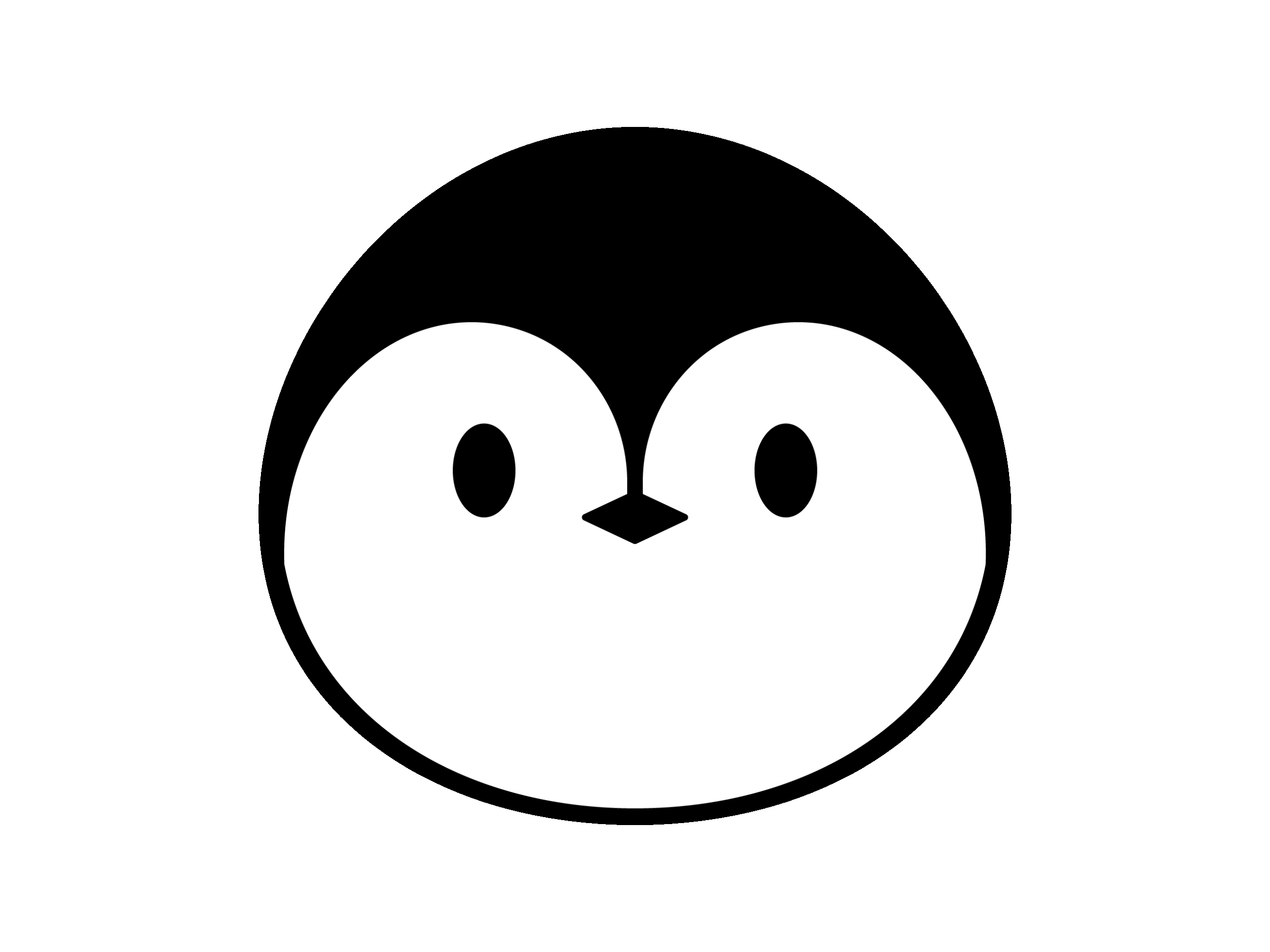 ペンギンのモノトーンイラスト
