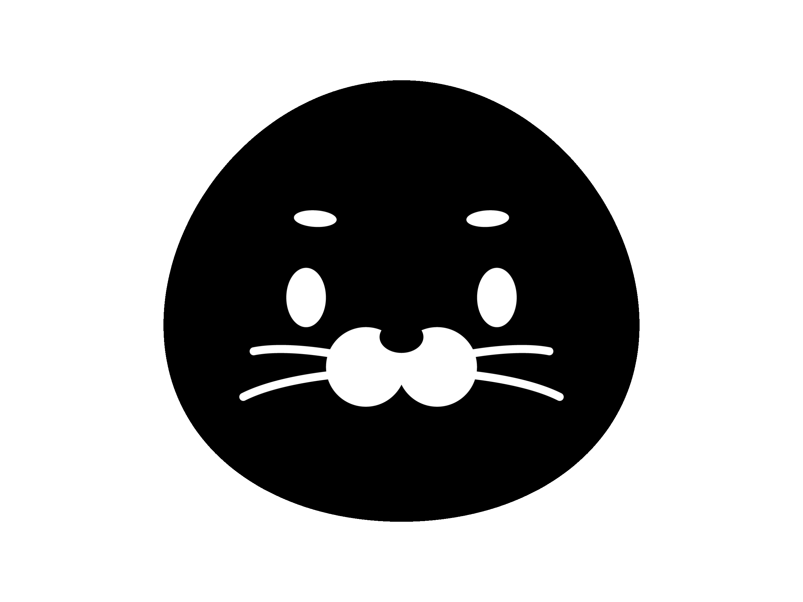 アザラシのモノトーンイラスト