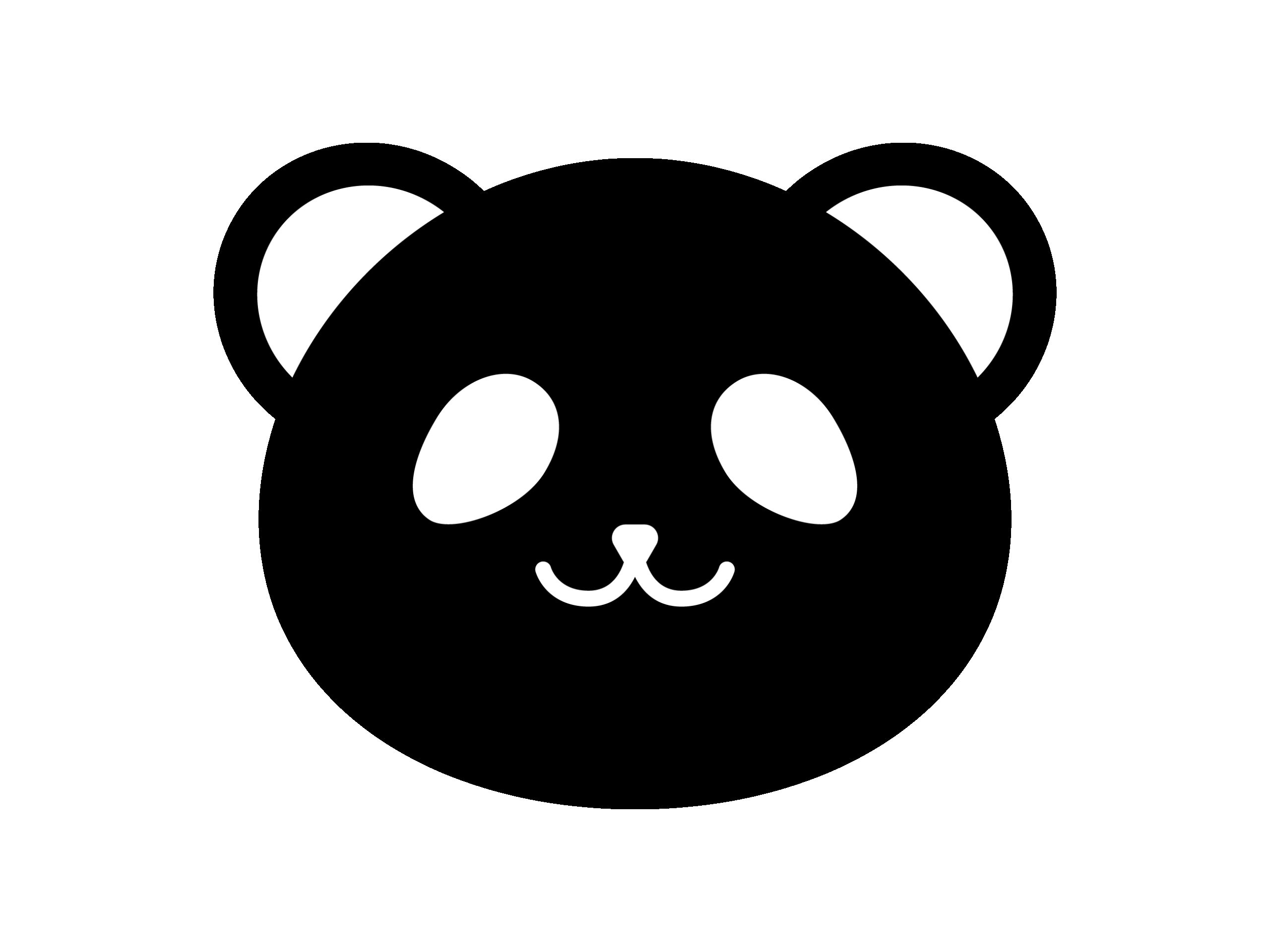 パンダのモノトーンイラスト