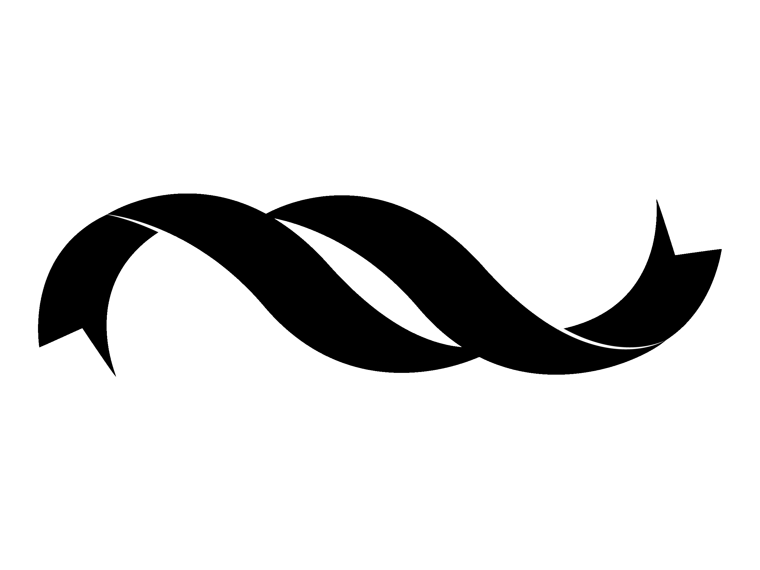 シンプルなリボンのモノトーンイラスト