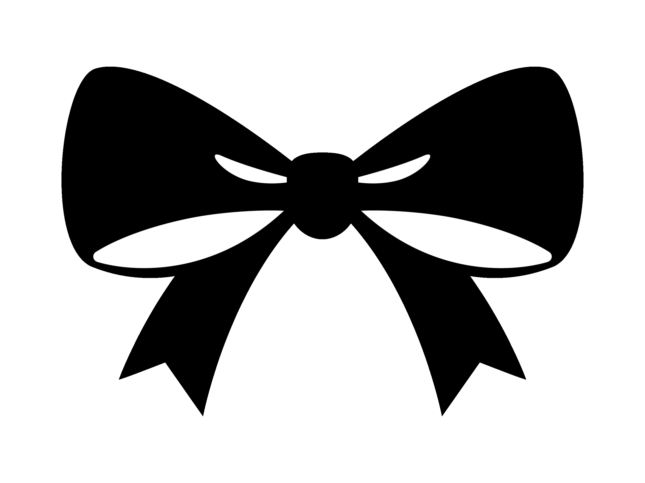 シンプルなリボンのモノトーンイラスト